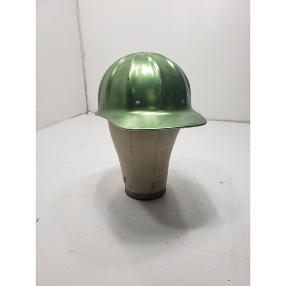 Vintage SuperLite By Fibre Metal Aluminum Green Full Brim Hard Hat W/ Liner - Picture 1 of 8